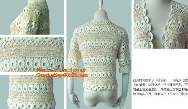 New Sweet Thin, Sweater Tops, Girls Bat short Sleeve, Crochet Cardigans Fall