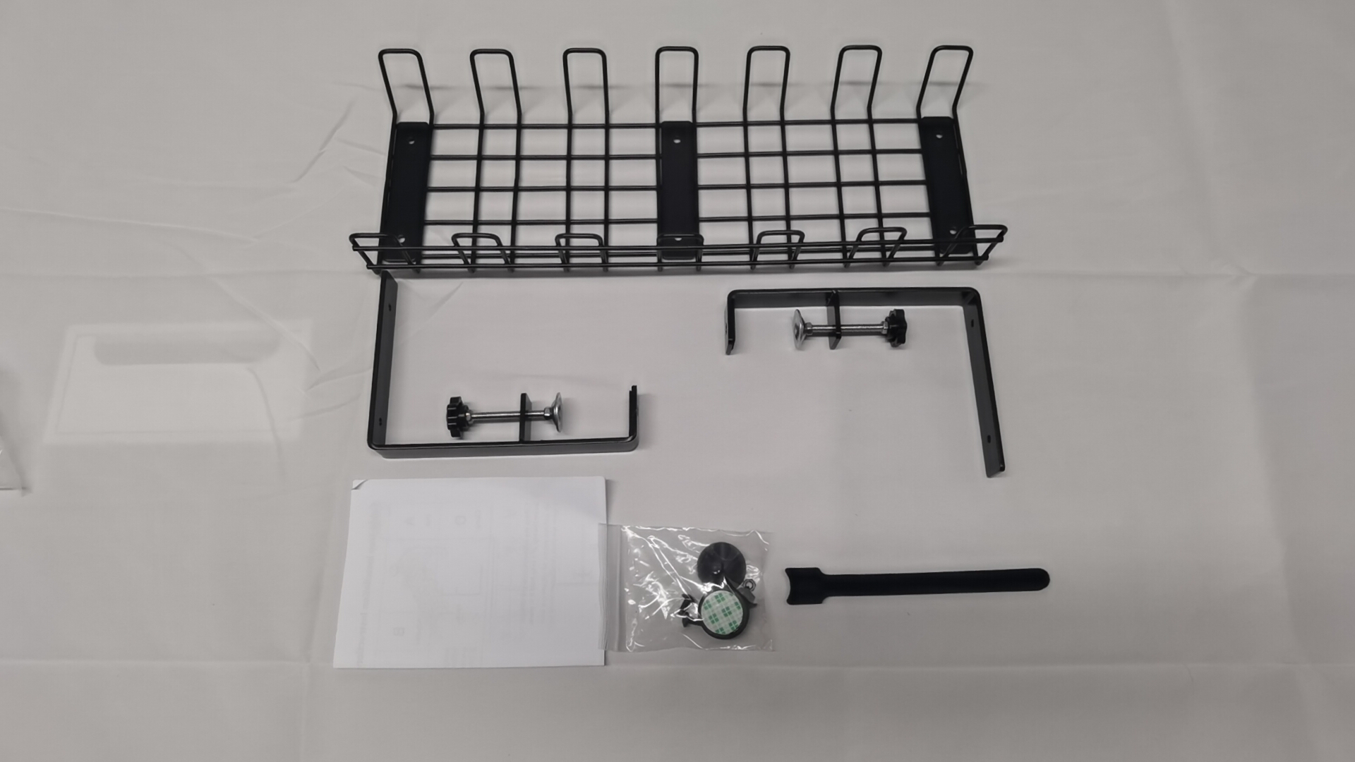 Adjustable Cable Management Tray for Desk No Drilling Required Large Space Metal Tray