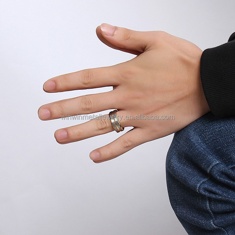 Third Party Appraisal 8mm Brushed Black Blue Gold Tungsten Ring Bevelved Edge Single Groove Mens Wedding Band Comfort Fit