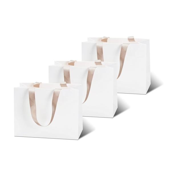 Large White Card Hot Stamping Custom Logo Printing Paper Bag for Clothes and