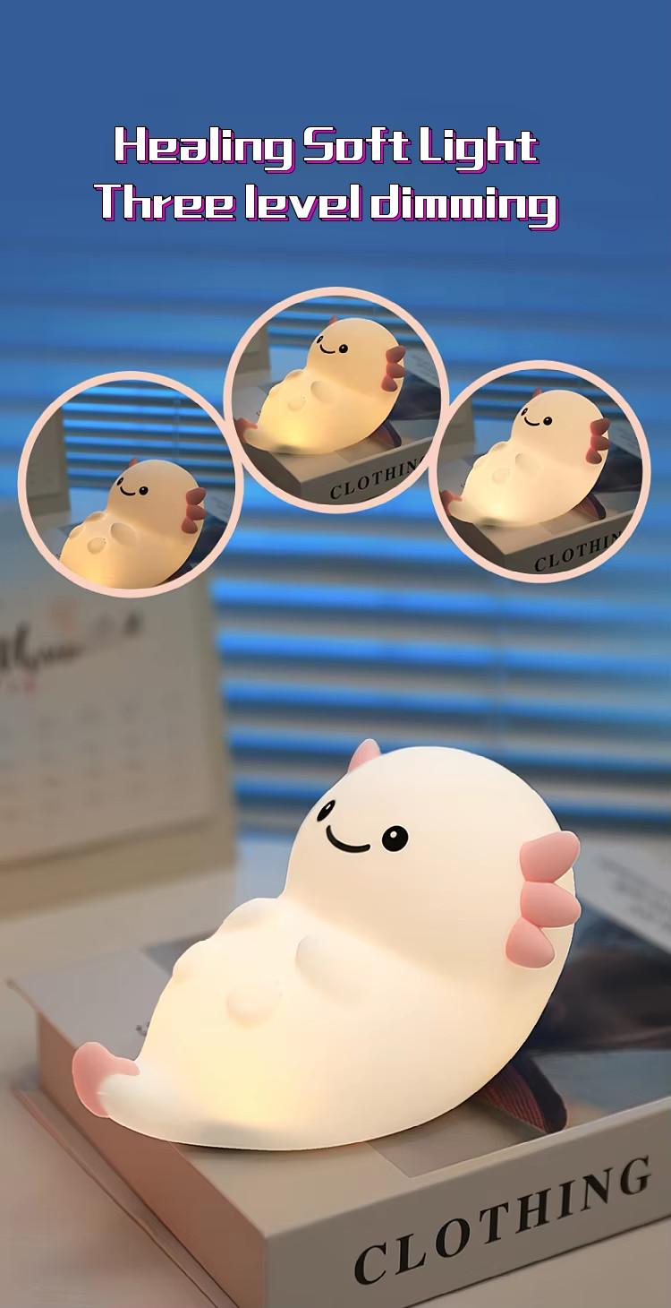 Modern Design Silicone Night Light Cute LED Warm White Colorful Night For Kids Bedroom Touch Control