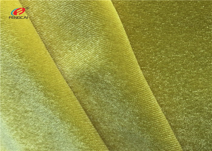 Yellow colour Warp knitted stretch spandex velvet fabric short pile fabric for garment