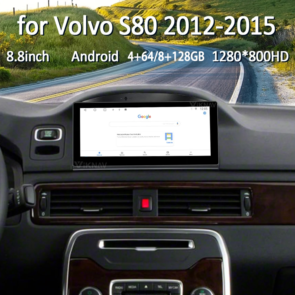 Viknav Car Radio For Volvo S80 (2012-2015) 8.8 inch HD Touch Screen Wireless Carplay Video Player Car GPS Navigation