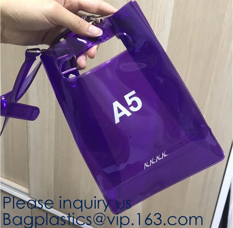 Stadium Approved Environmentally New Clear Tote PVC Shoulder Transparent Shopping Bag,Recycled Clear Pvc Shopping Tote B