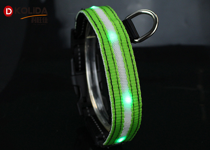 Green / Pink / Blue LED Dog Collar Leashes , Pet Dog Cat Puppy LED Flashing Collar