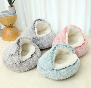 China PP Cotton Plush Covered Cat Beds For Kittens Small / Medium / Large Pet on sale