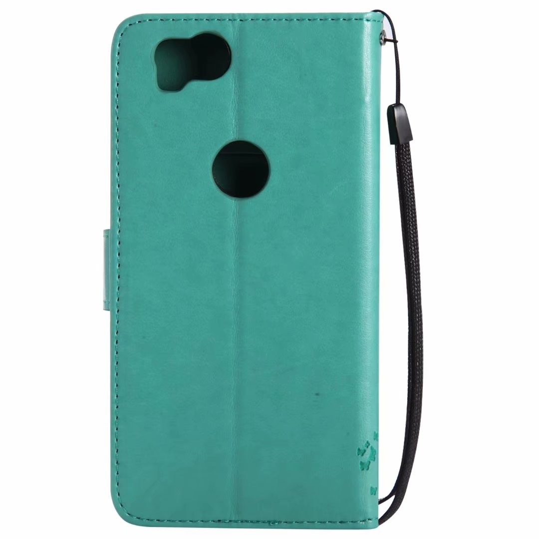 Pixel2 Wallet Flip Leather Case Cover with Lucky Tree Embossed