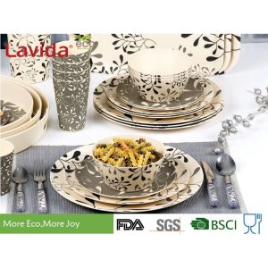 Modern Pattern Reusable Bamboo Dinnerware Durable Non - Fragile Formaldehyde