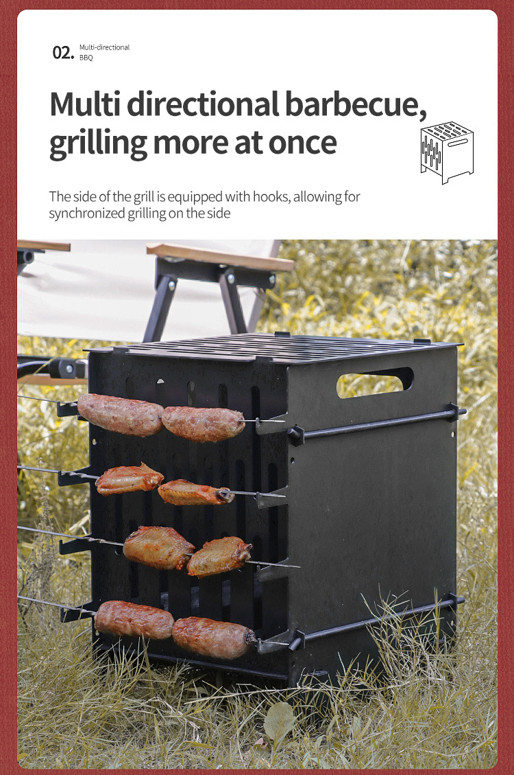 Multifunction Portable Charcoal BBQ Grill Stove for Grilling, Skewering and Cooking
