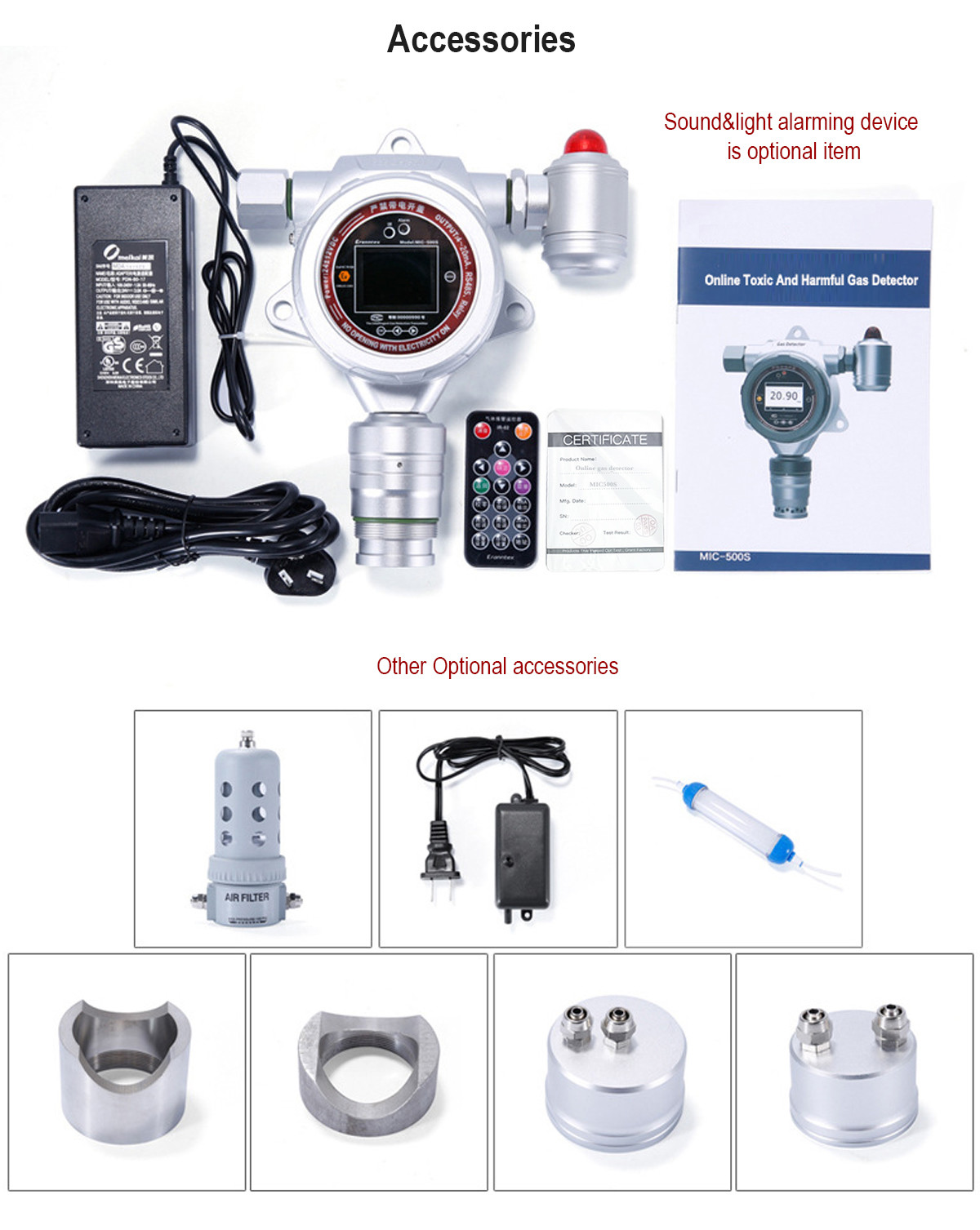 MIC500S Fast Response Outdoor Fixed Gas Leak Detector For Landfill Built In Pump