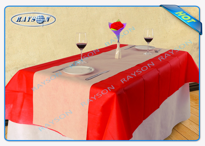 Full Color Range Disposable Non Woven Tablecloth in Green Yellow Orange