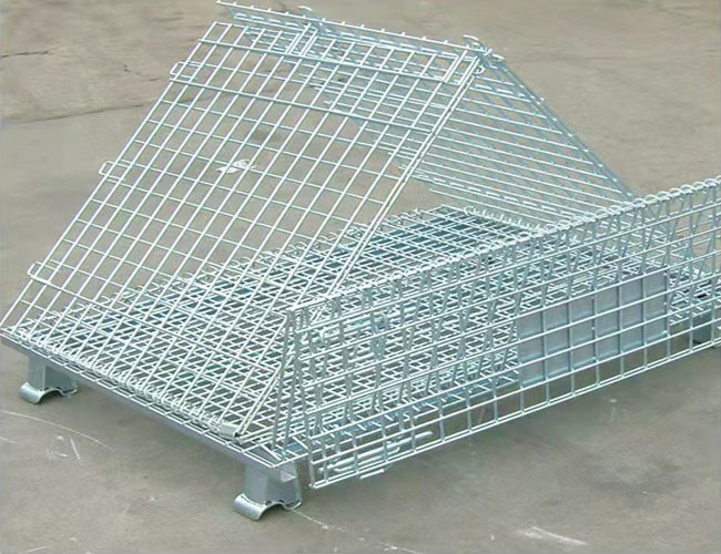 Turnover Box Ss304 Foldable Wire Mesh Cage Alkali Resistant Metal Butterfly