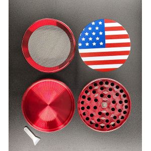 American Flag Pattern 3 Chambers 2''X1.5'' Spice Grinder