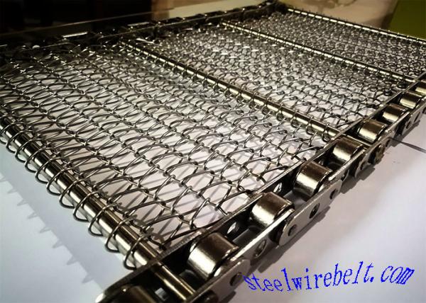 Selected Stainless Steel Chain Mesh Conveyor Belt , Metal Mesh Belt Heat