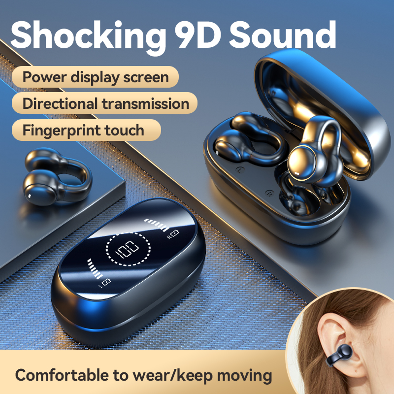 HiFi Stereo Bone Conduction True Wireless Earphone with 20cm Charging Cable and Mic