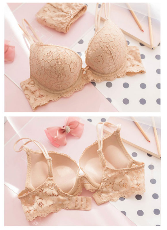 beige lace underwear sets