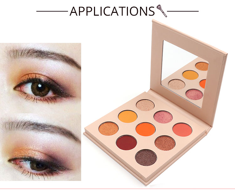 New hot sale wholesale high pigment cardboard 9 color private label eyeshadow palette