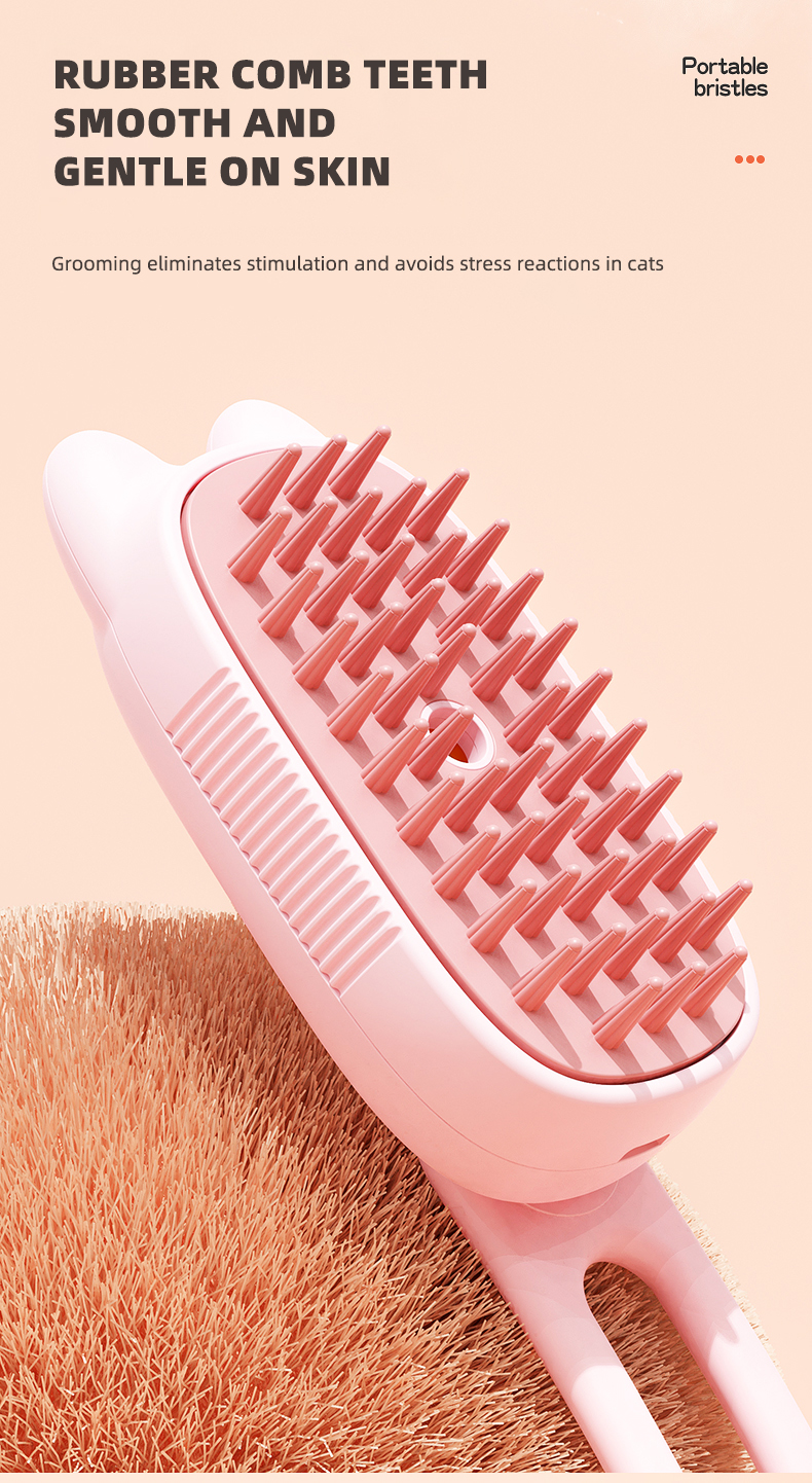 Pet Grooming Brush Cats Long Handle Electric USB Water Spray Steam Comb Dog Hair Cleaner