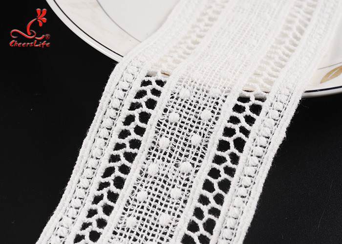 5.2cm Width Water Soluble Lace Trimming For Straight Skirt Tail Design
