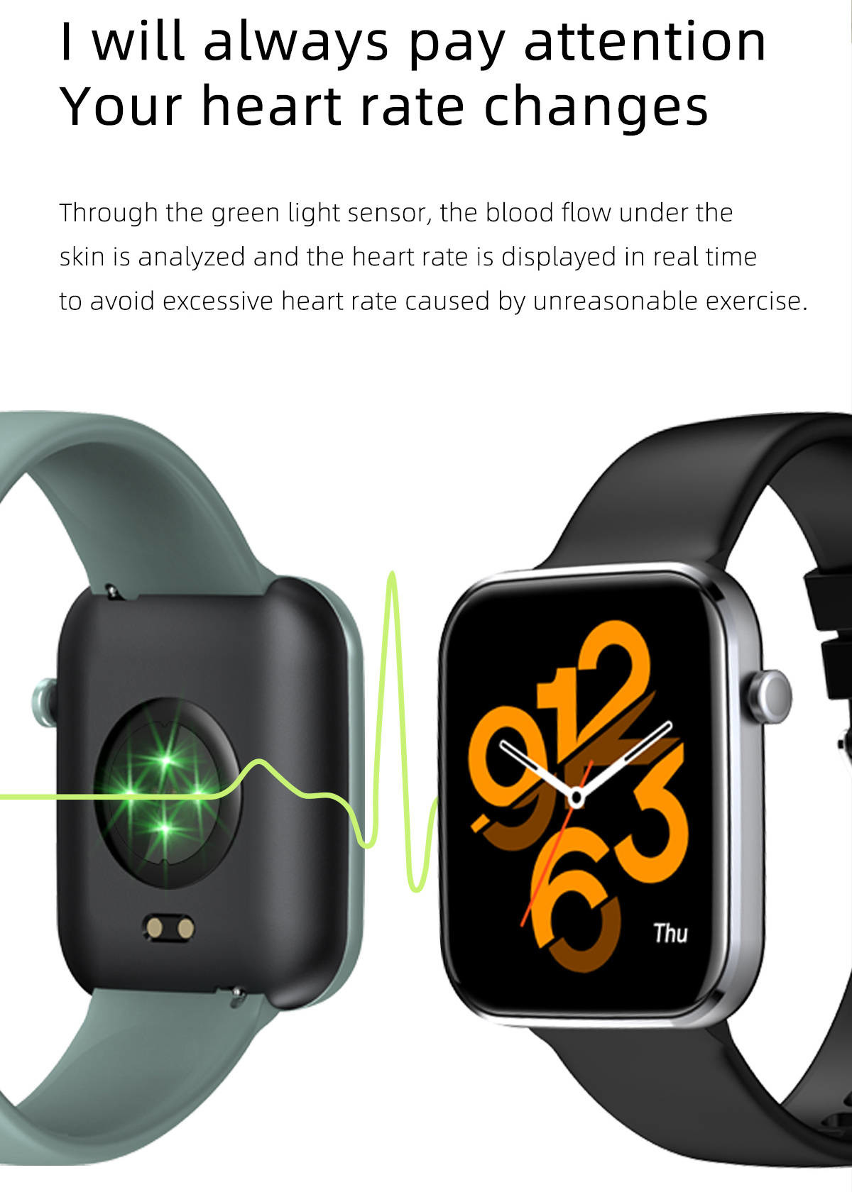 IPS Screen Bluetooth Fitness Watch Camera Control Heath Monitor GR5515
