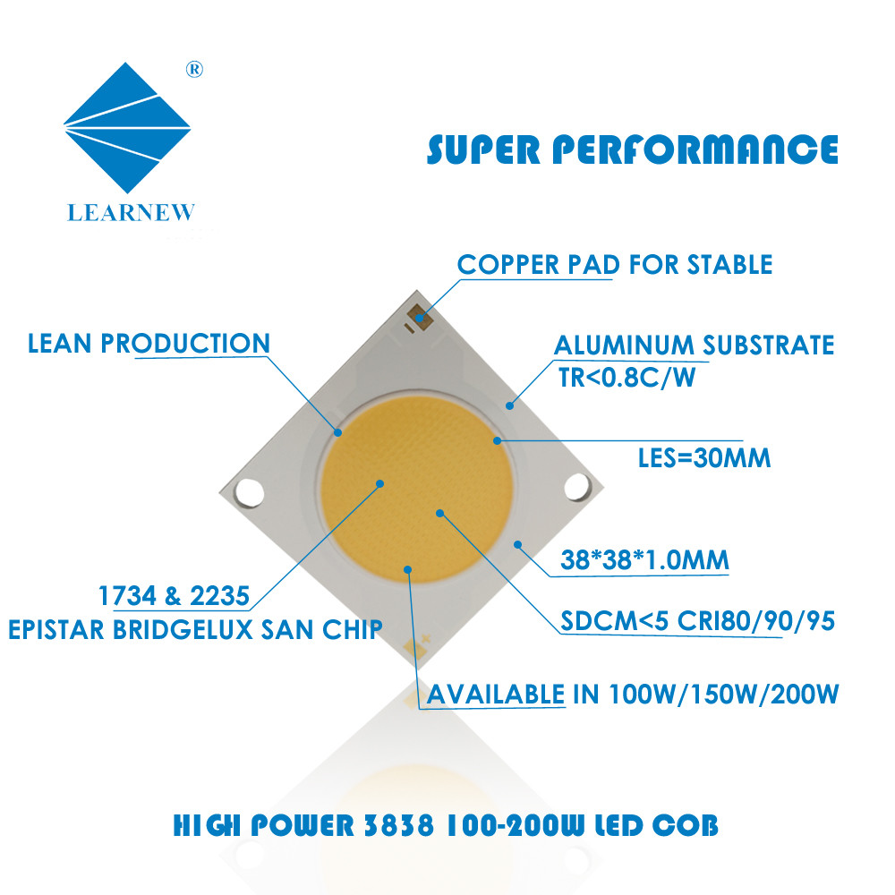 High Efficiency And CRI 30-300W COB LED Chip For Photography Lights