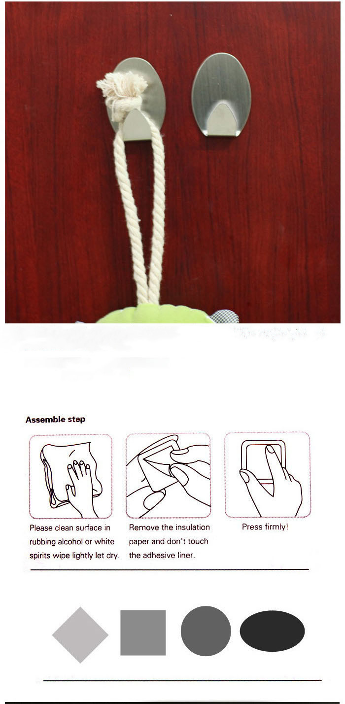 Stainless Steel Modern Bathroom Towel Hooks Heavy Duty Adhesive Wall Hooks