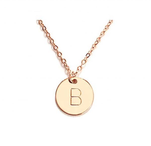 10mm Disc Stainless Steel Initial Pendant 45CM+5CM Stainless Steel Pendant