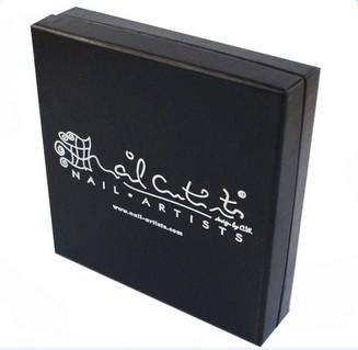 Logo Silver Foil Stamping Cosmetic Paper Box , Black Color Cosmetic Box