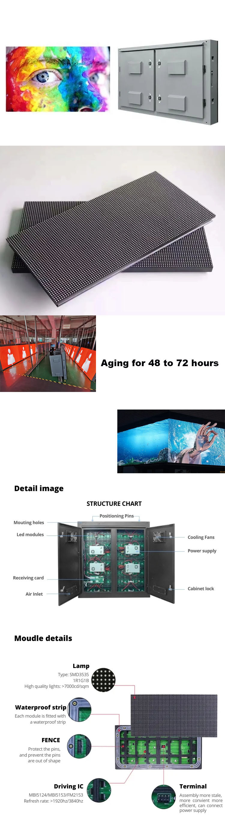 SMD3535 Waterproof Led Screen Commercial Advertising Billboard Wall