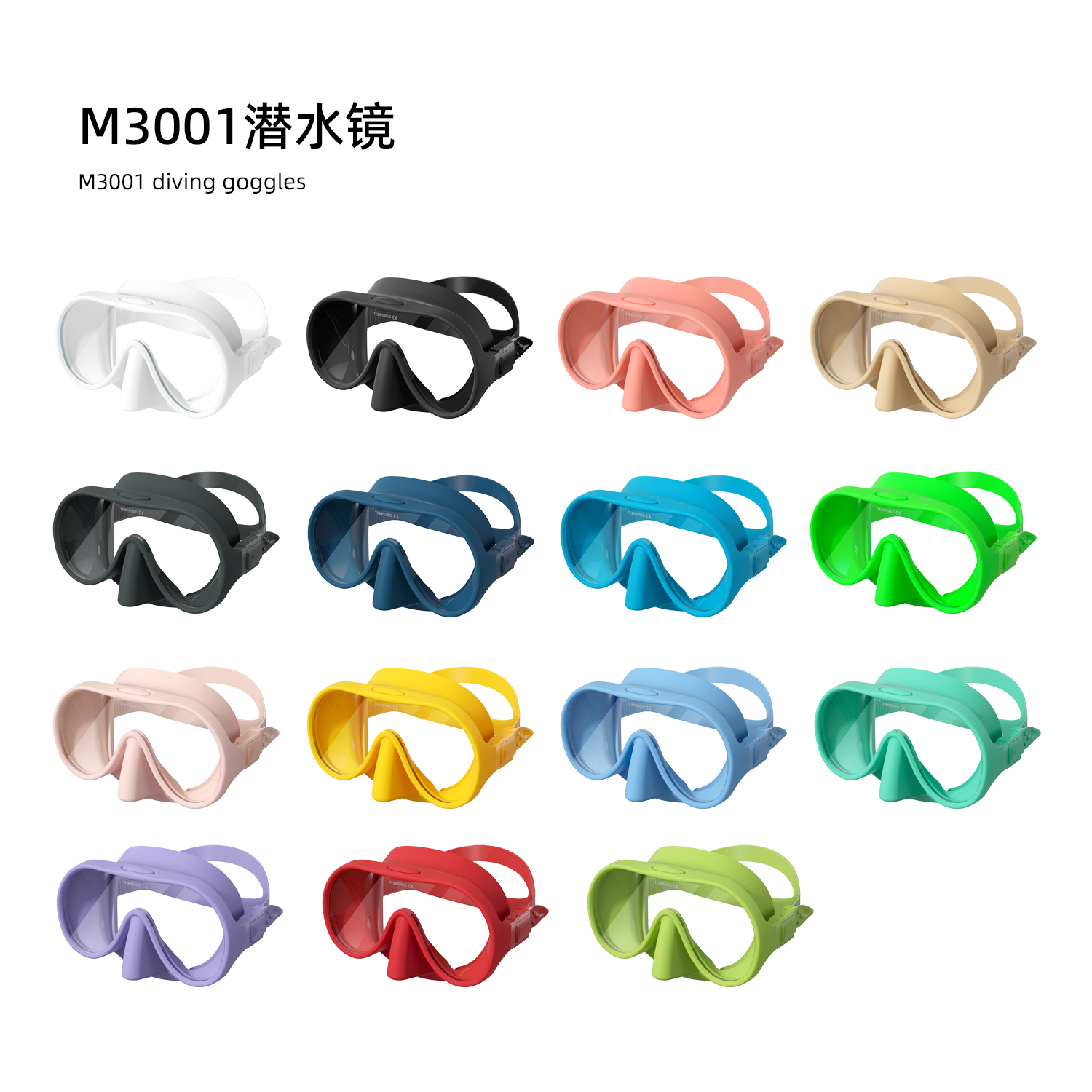 Single Tempered Glass Silicone Dry Snorkel Mask and Snorkeling Set for Adult in Snorkel Mask Set