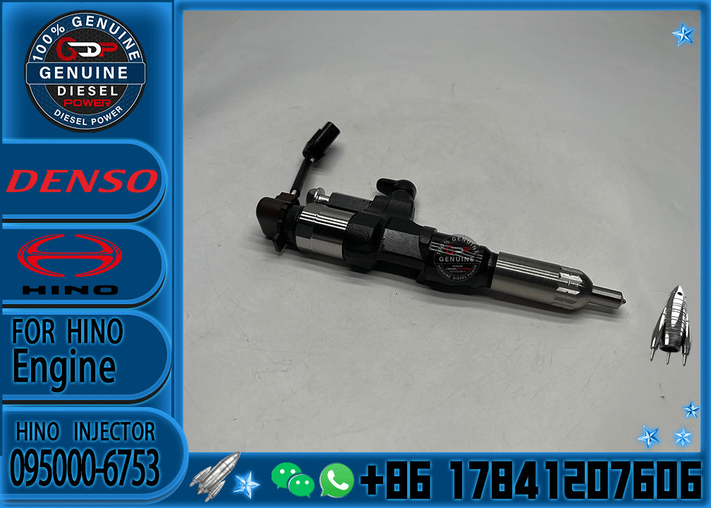 Common Rail Injector 095000-6753 Diesel Injector 23670-E0030 For HINO J08E