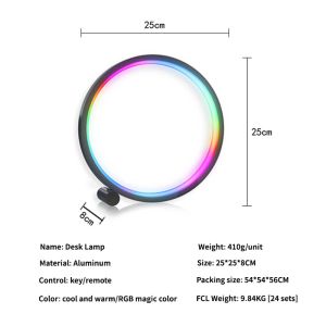 Smart RGB Magic 3 Color Ring Desk Lamp 5W APP Remote Switch Control