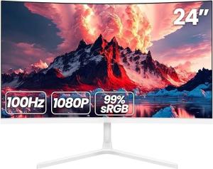  Curved 24 Inch Computer PC Monitors 100hz FHD 1080P Frameless Computer Monitors Manufactures