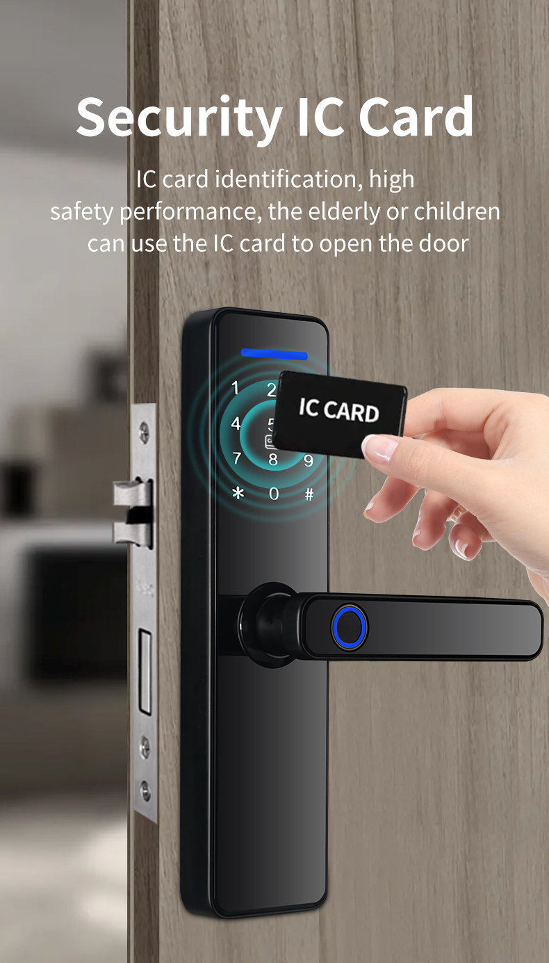 Qleung S811 High Quality Smart Digital Fingerprint Door Lock Tuya Wifi TTlock Remote Control Smart Home Door Lock