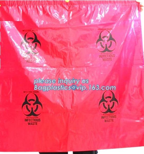 Customized Biohazard Waste Bag, autoclavable ldpe medical biohazard waste