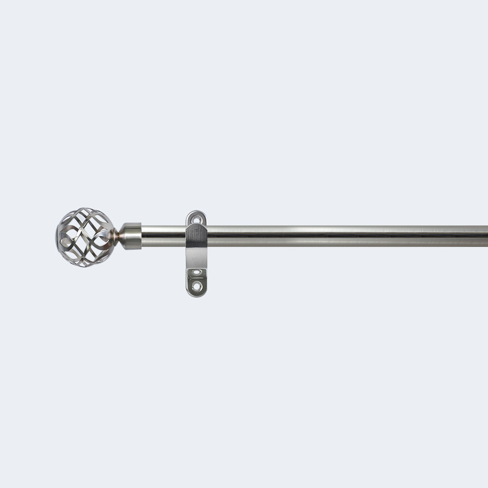 1.6M Iron Curtain Rods Set With Ball Shape Finials Electroplate