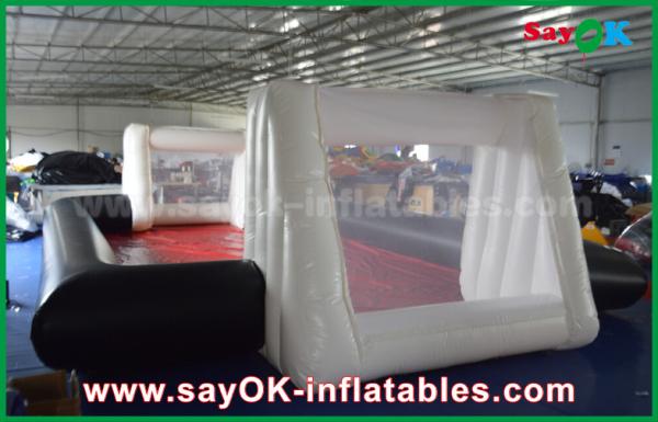 0.55mm PVC Custom White / Black Inflatable Soccer Field Commercial Grade