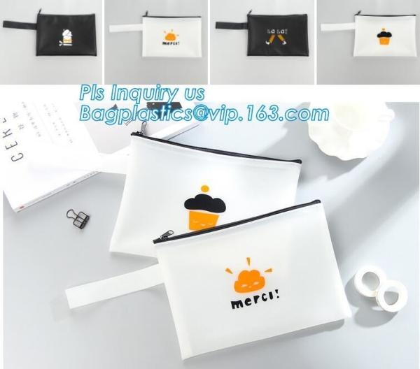 Polyester Pencil Bag for custom rubber logo, polyester fabric pencil bag,