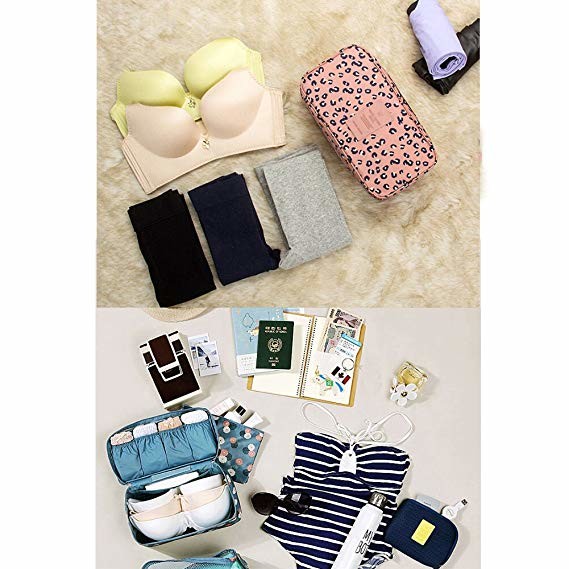 Fashionable Bra And Panty Travel Case / Portable Travel Lingerie Organizer Bag