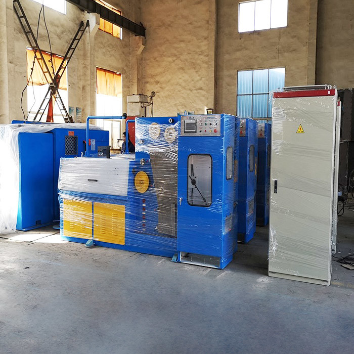 PLC Copper Wire Production Line Fully Automatic Dual Reel Take Up Horizontal Wire Drawing Machine