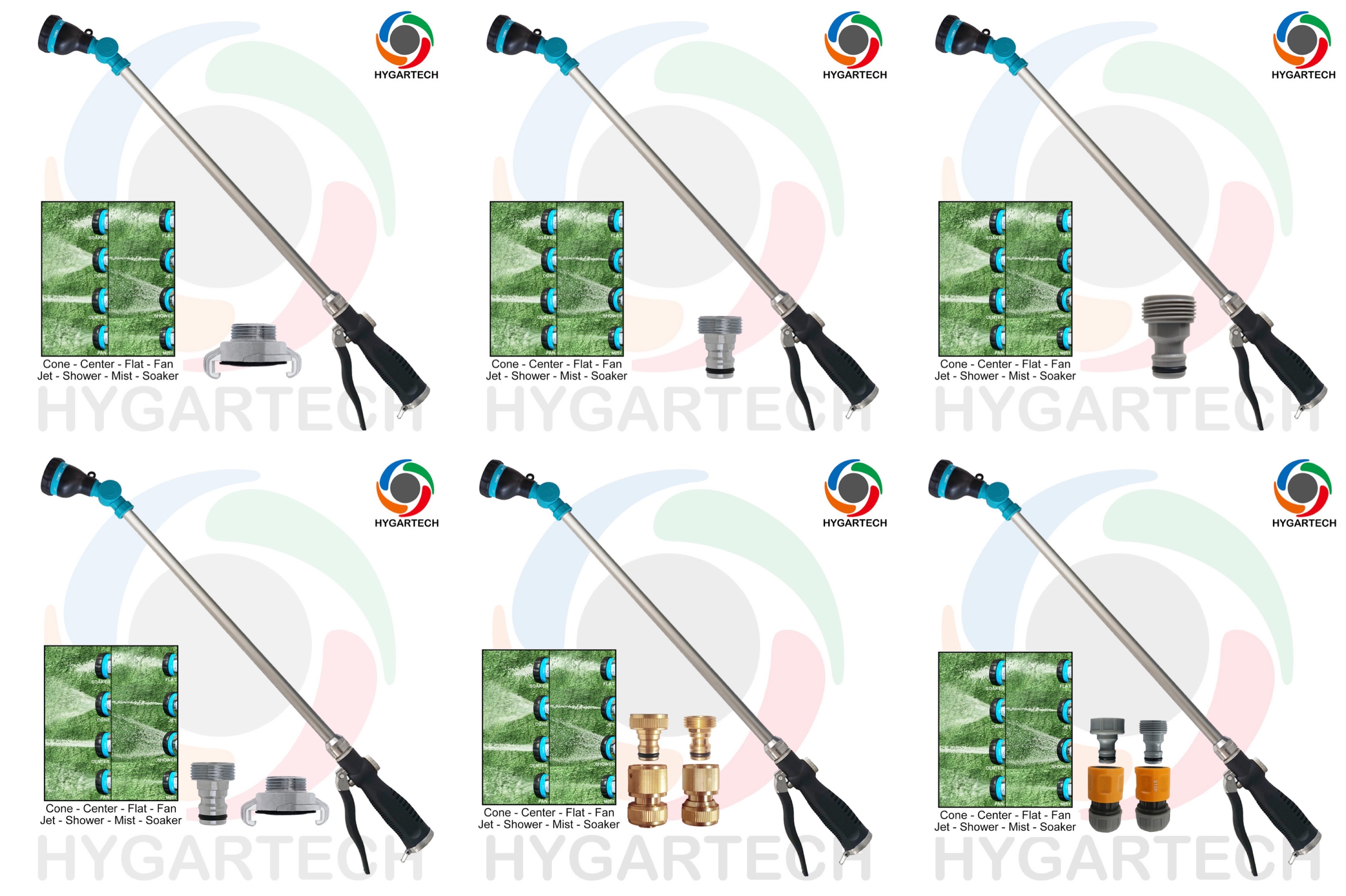 Trigger Control 8 Modes Hose Spray Wand W/ Swivel Head
