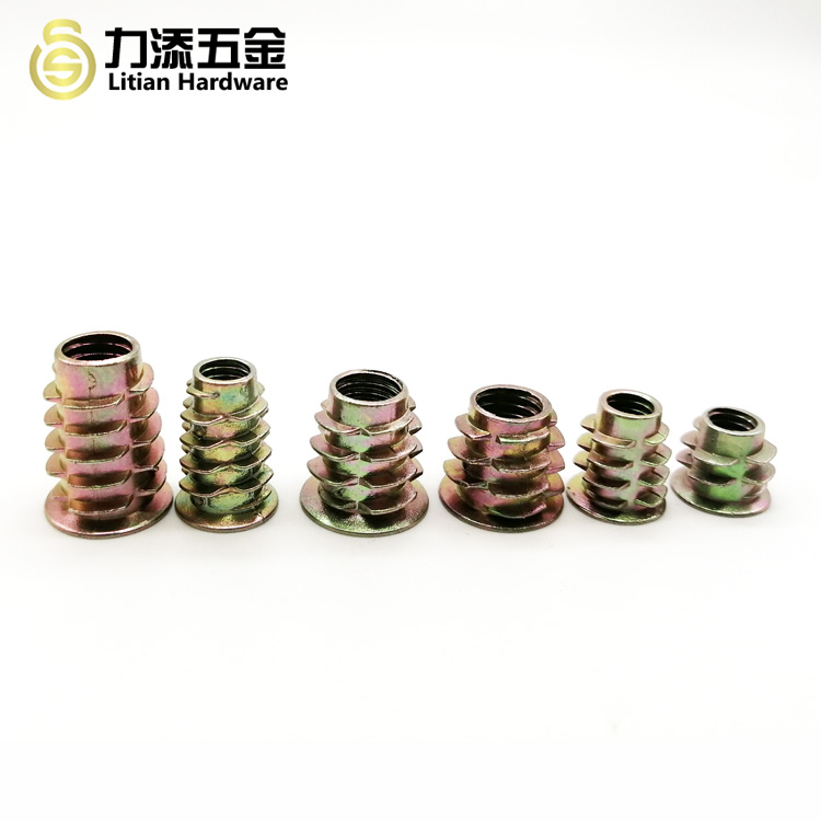 D E B Wood Insert Lock Nut , M4 M6 M8 M10 Hex Drive Threaded Inserts For Wood
