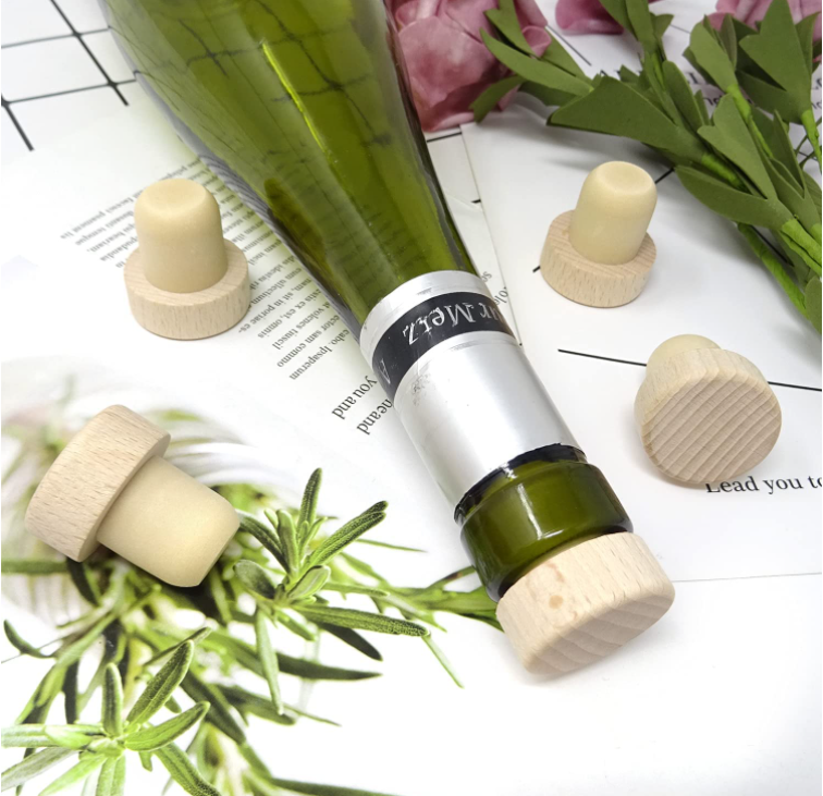 Glass Wine Bottle Cork Stopper Sale Wine Bottle Cork Stopper with Wooden Bottle Stopper