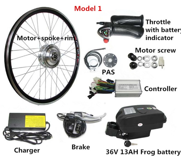 Aluminum Alloy Frame Electric Bike Conversion Kit 250W 350W 500W Motor Optional