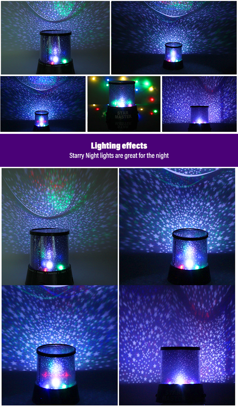 Projector Starry 3D Acrylic Decorative Motion Sensor Night Light