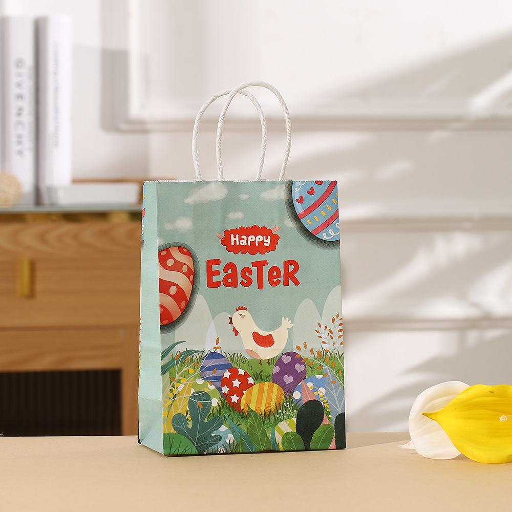 Kraft Paper Easter Bunny Gift Bag for Holiday Party Hand Candy Luxury Packaging Style