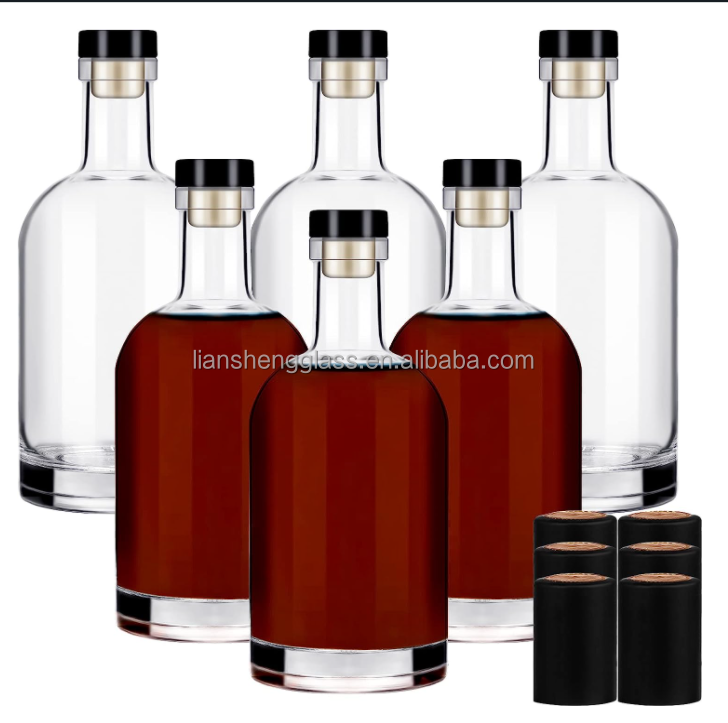 Glass Bottles for Customized Design Liquor Vodka 500ml 750ml Spirit Whisky Brandy