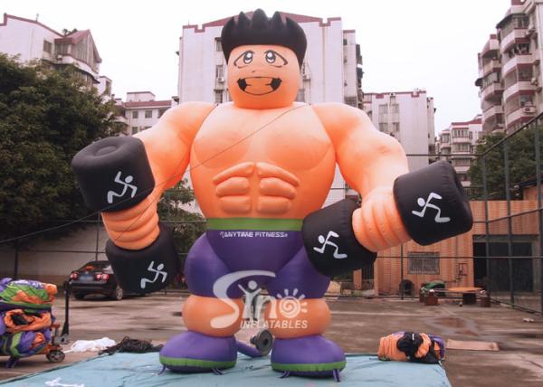 5m High Anytime Fitness Inflatable Muscle Man For GYM Outdoor Advertising N