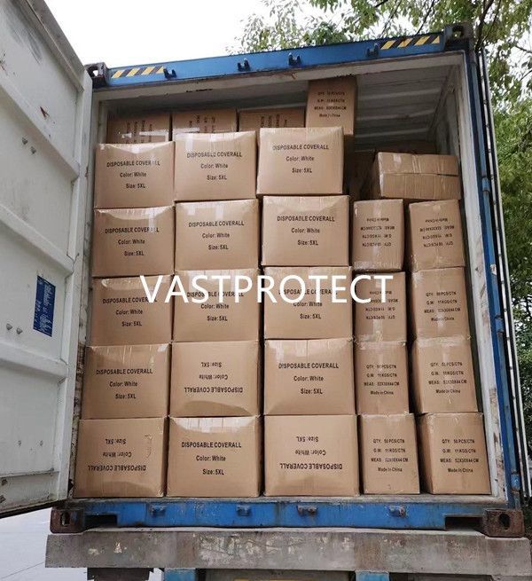 CE Type5&6 China Factory Disposable Microporous Coverall Suit with Relective Tape