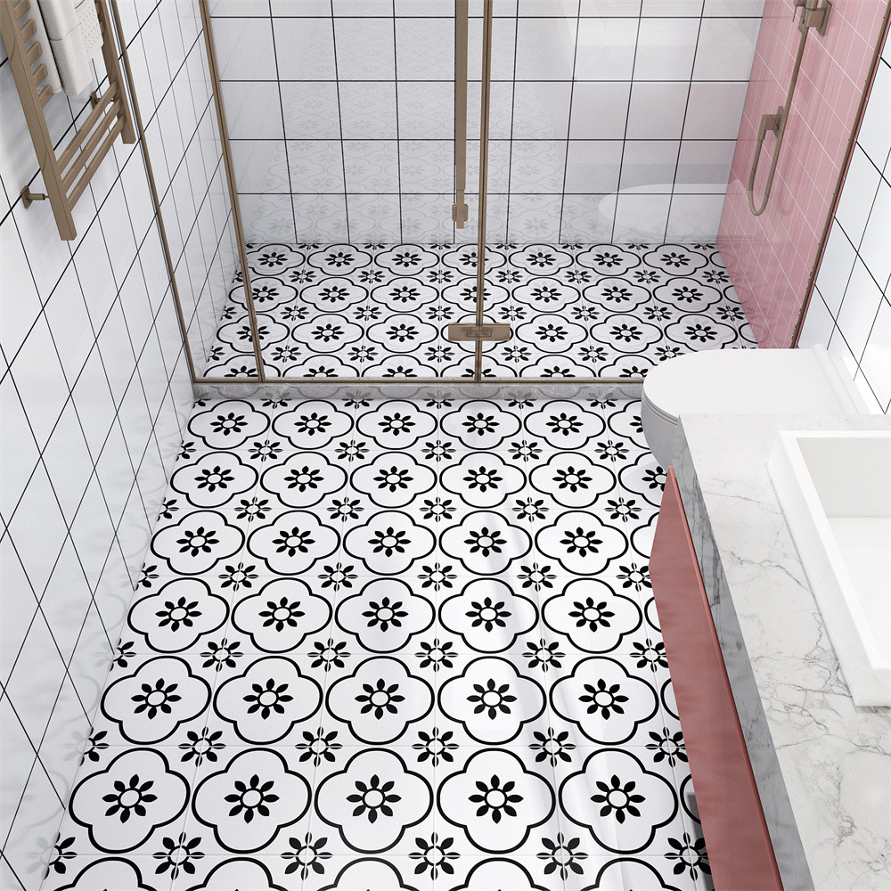 Wear-Resistant 200x200mm Grade AAA Floor And Indoor Wall Floret Ceramic Rustic Tile For Bathroom And Living Room